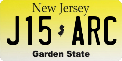 NJ license plate J15ARC