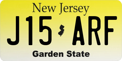 NJ license plate J15ARF