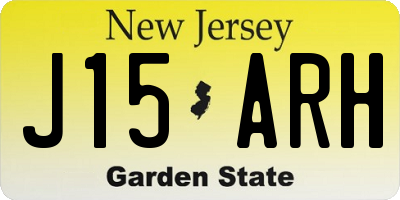 NJ license plate J15ARH