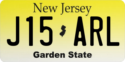 NJ license plate J15ARL