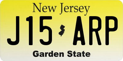 NJ license plate J15ARP