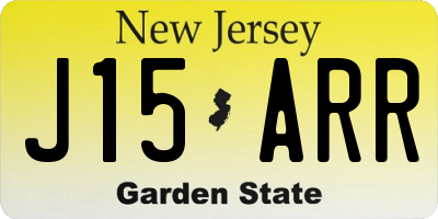 NJ license plate J15ARR