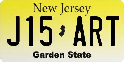 NJ license plate J15ART