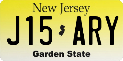 NJ license plate J15ARY