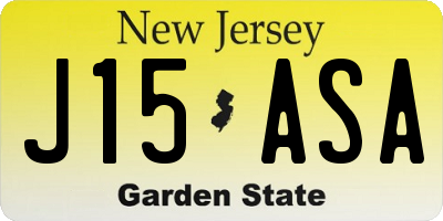 NJ license plate J15ASA
