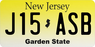 NJ license plate J15ASB
