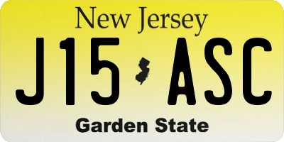 NJ license plate J15ASC