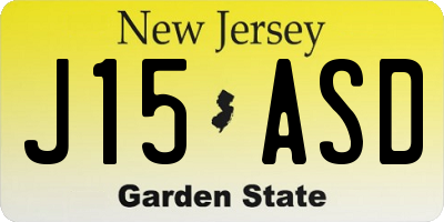 NJ license plate J15ASD