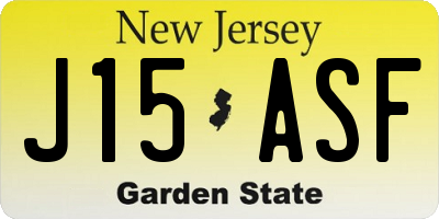 NJ license plate J15ASF