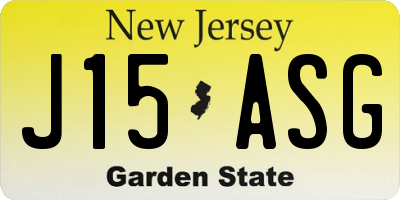 NJ license plate J15ASG
