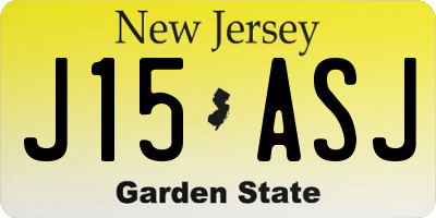 NJ license plate J15ASJ