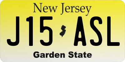 NJ license plate J15ASL