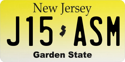 NJ license plate J15ASM