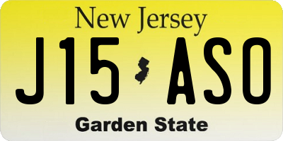 NJ license plate J15ASO