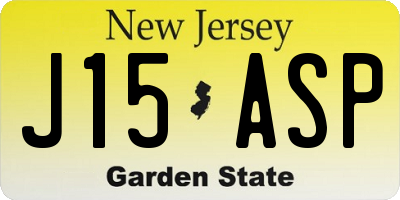 NJ license plate J15ASP