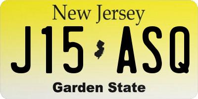 NJ license plate J15ASQ