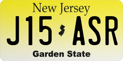 NJ license plate J15ASR