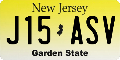 NJ license plate J15ASV