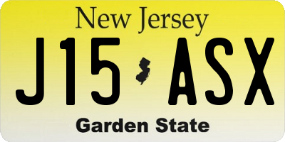 NJ license plate J15ASX