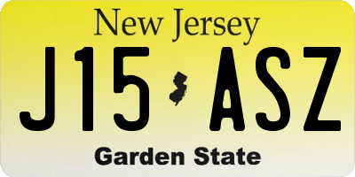 NJ license plate J15ASZ