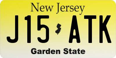 NJ license plate J15ATK