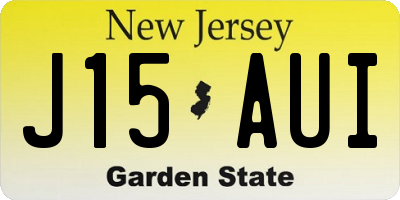 NJ license plate J15AUI