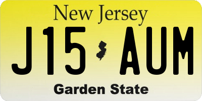 NJ license plate J15AUM