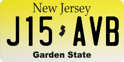 NJ license plate J15AVB