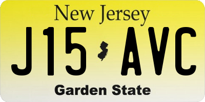 NJ license plate J15AVC