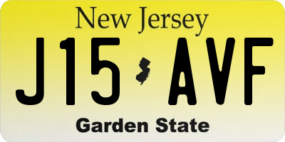 NJ license plate J15AVF