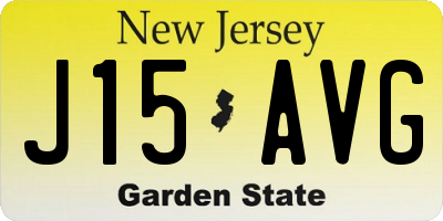 NJ license plate J15AVG