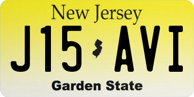 NJ license plate J15AVI