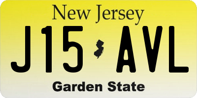 NJ license plate J15AVL