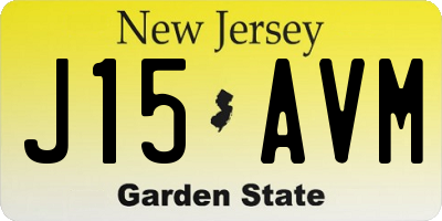NJ license plate J15AVM
