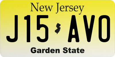 NJ license plate J15AVO