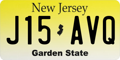 NJ license plate J15AVQ