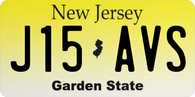 NJ license plate J15AVS
