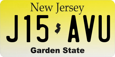 NJ license plate J15AVU