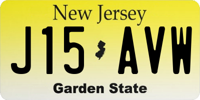 NJ license plate J15AVW