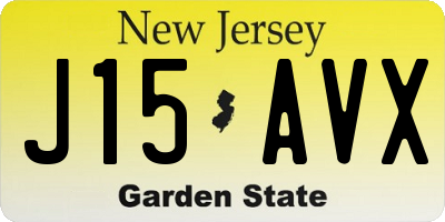 NJ license plate J15AVX