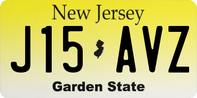 NJ license plate J15AVZ