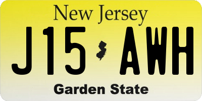 NJ license plate J15AWH