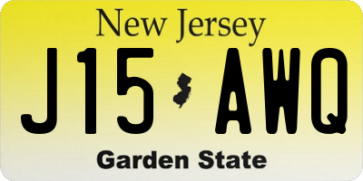 NJ license plate J15AWQ