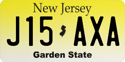 NJ license plate J15AXA
