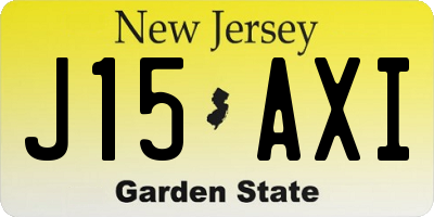 NJ license plate J15AXI