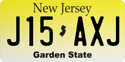 NJ license plate J15AXJ