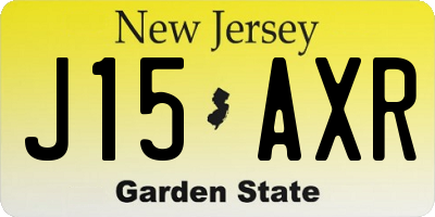 NJ license plate J15AXR