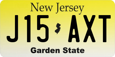 NJ license plate J15AXT