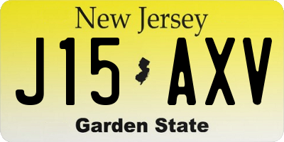 NJ license plate J15AXV