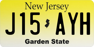 NJ license plate J15AYH